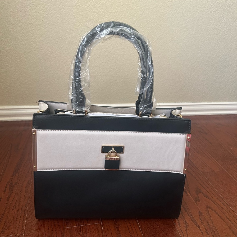 Aldo Black and White Satchel